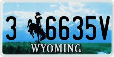 WY license plate 36635V