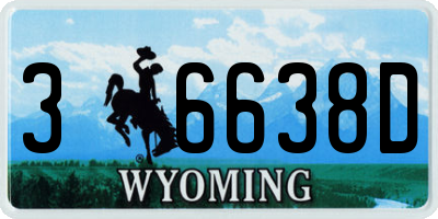 WY license plate 36638D