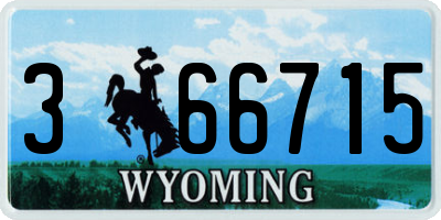 WY license plate 366715