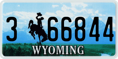 WY license plate 366844