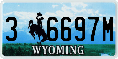 WY license plate 36697M