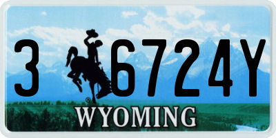 WY license plate 36724Y