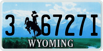 WY license plate 36727I