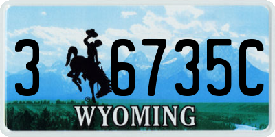 WY license plate 36735C