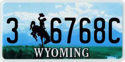 WY license plate 36768C