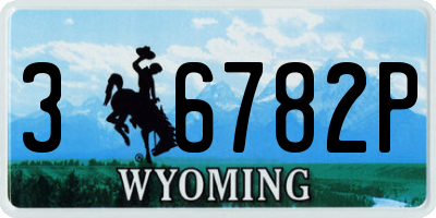 WY license plate 36782P