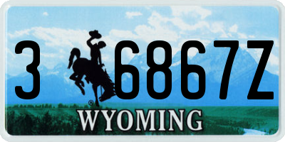 WY license plate 36867Z