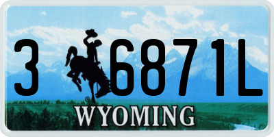 WY license plate 36871L