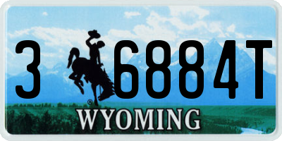 WY license plate 36884T