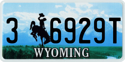 WY license plate 36929T