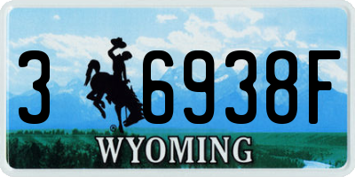 WY license plate 36938F