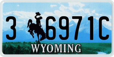 WY license plate 36971C