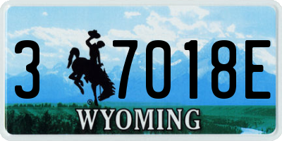 WY license plate 37018E