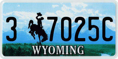WY license plate 37025C