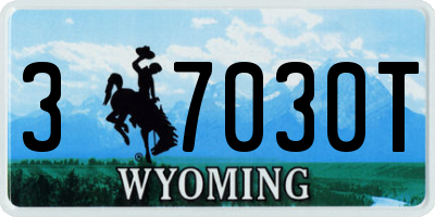 WY license plate 37030T