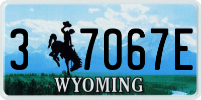 WY license plate 37067E