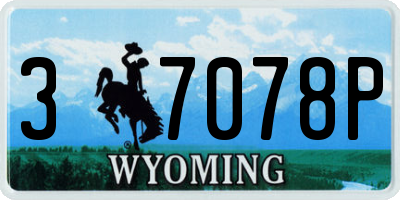 WY license plate 37078P