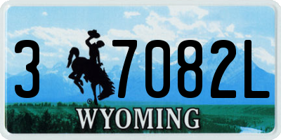 WY license plate 37082L