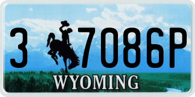 WY license plate 37086P