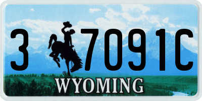 WY license plate 37091C