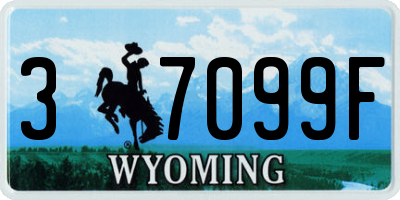 WY license plate 37099F