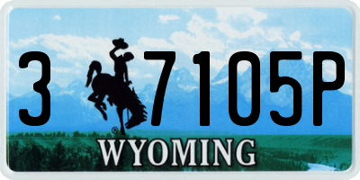 WY license plate 37105P