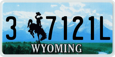 WY license plate 37121L