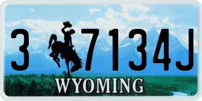 WY license plate 37134J