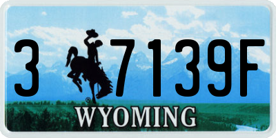 WY license plate 37139F