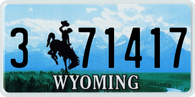 WY license plate 371417