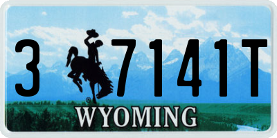 WY license plate 37141T