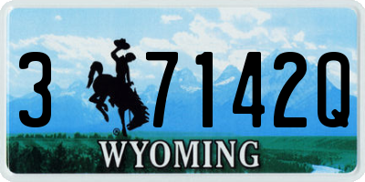 WY license plate 37142Q