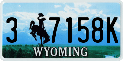 WY license plate 37158K