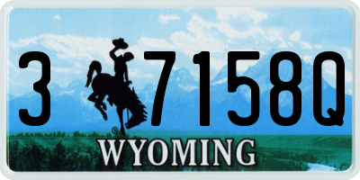 WY license plate 37158Q