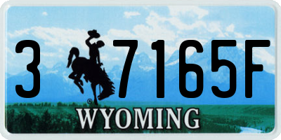 WY license plate 37165F