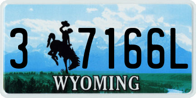 WY license plate 37166L
