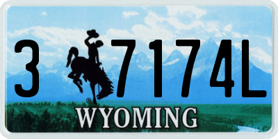 WY license plate 37174L