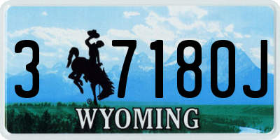 WY license plate 37180J