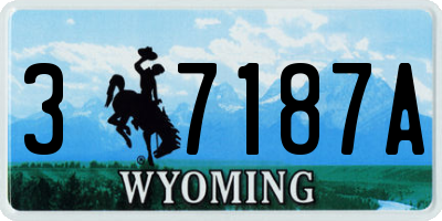 WY license plate 37187A