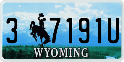 WY license plate 37191U