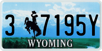 WY license plate 37195Y