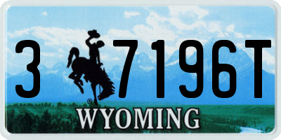 WY license plate 37196T