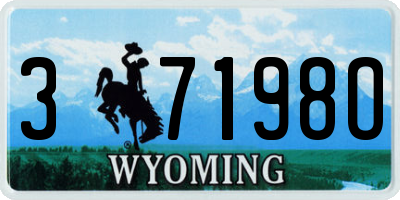 WY license plate 37198O