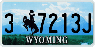 WY license plate 37213J