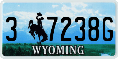 WY license plate 37238G