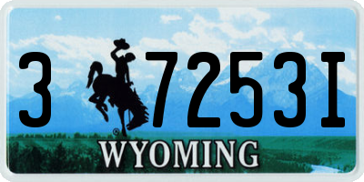 WY license plate 37253I