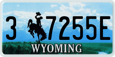 WY license plate 37255E
