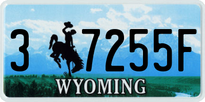 WY license plate 37255F