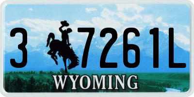 WY license plate 37261L