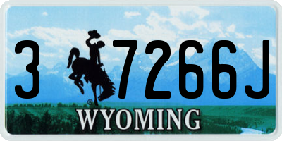 WY license plate 37266J